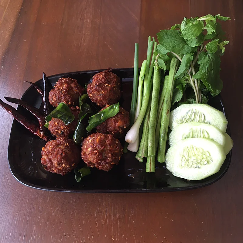 Laab Moo Tod Balls – Thai pork meatballs