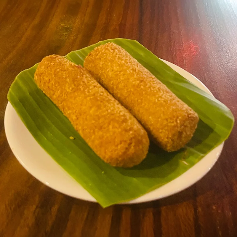Goulash croquette filled with Hungarian beef goulash
