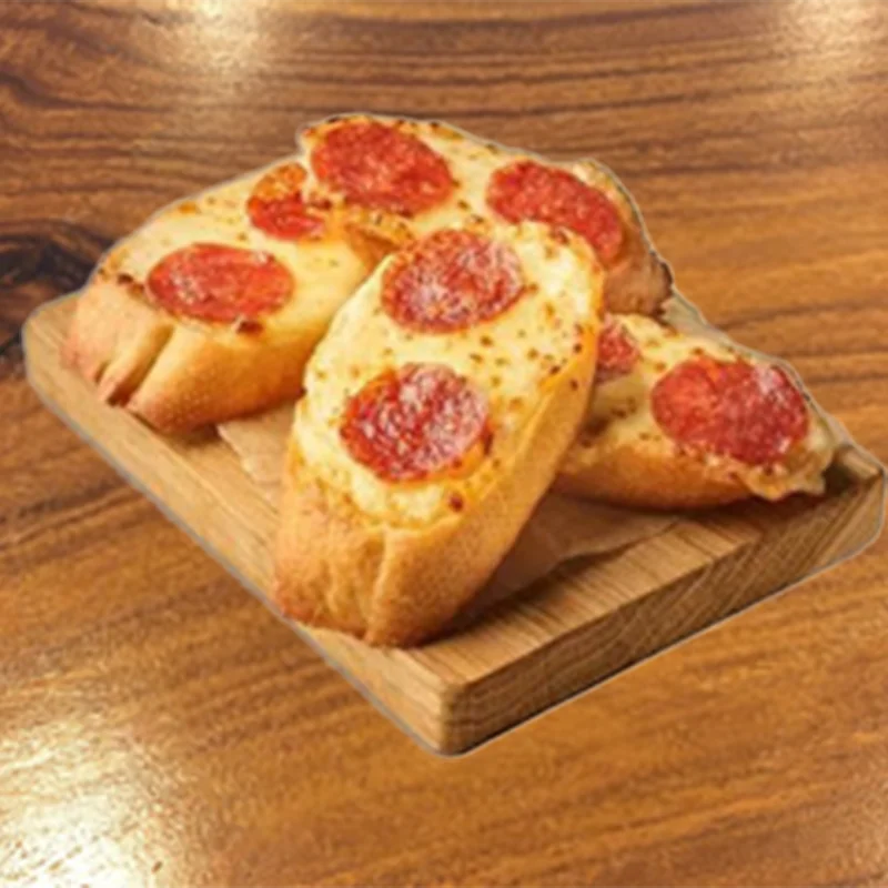 Garlic Cheese Bread – garlic bread with melted cheese, tomato sauce & slices pepperoni