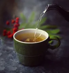 Cup of hot Lipton tea