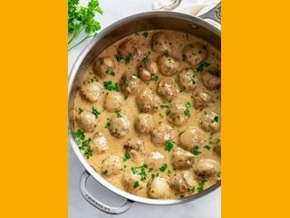 Stroganoff Meatballs are Beef meatballs in creamy Stroganoff sauce
